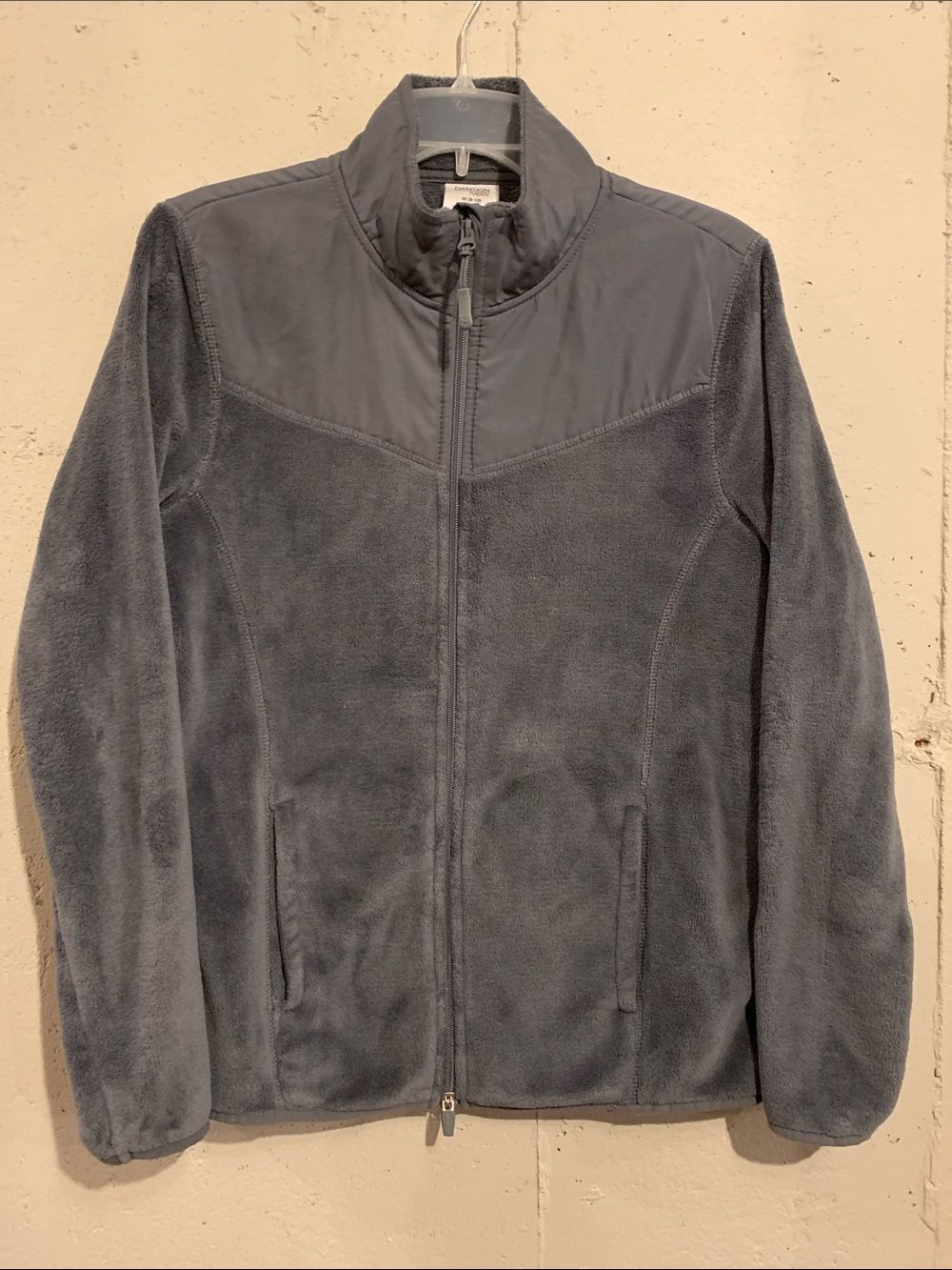 Full Zip Fleece Jacket Coat Top Danskin Gray Size Medium 8 10